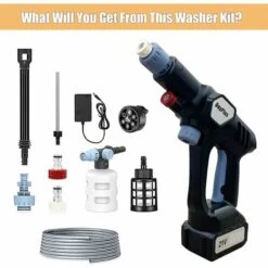 DAY PLUS Nettoyeur Haute Pression Sans Fil Max 652 PSI Avec Batterie 4Ah Et Chargeur, Pression à 3 Vitesses, Laveuse à Pression Portable Avec Accessoires Pour Laver Les Clôtures De Voiture Bardage Arrosage Des Fleurs 11 DAY PLUS Nettoyeur Haute Pression Sans Fil Max 652 PSI Avec Batterie 4Ah Et Chargeur, Pression à 3 Vitesses, Laveuse à Pression Portable Avec Accessoires Pour Laver Les Clôtures De Voiture Bardage Arrosage Des Fleurs -Nettoyeur Haute Pression Soldes 47745501 5