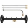 SUPERSELLER Nettoyeur De Train D'atterrissage 2 En 1 Pour Nettoyeur Haute Pression Nettoyeur De Surface à Balai à Eau Avec 4 Buses 3 Tiges D'extension (2 Pièces Droites Et 1 Pièce Inclinée à 90 Degrés) 4000PSI, Noir -Nettoyeur Haute Pression Soldes 48737171 1