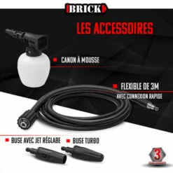 Nettoyeur Haute Pression 1700W - 135 Bars Sur Roues - Brick -Nettoyeur Haute Pression Soldes 51246034 3
