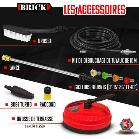 Nettoyeur Haute Pression 2100W - 165 Bars Avec Moteur à Induction + Accessoires - Brick 5 Nettoyeur Haute Pression 2100W - 165 Bars Avec Moteur à Induction + Accessoires - Brick – Image 3