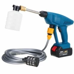 DMTOOL Laveuse Haute Pression Sans Fil Pour Lave-auto Portable Avec Buse 388VF 30Bar 2 Batteries Bleu Foncé