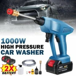 DMTOOL Laveuse Haute Pression Sans Fil Pour Lave-auto Portable Avec Buse 388VF 30Bar 2 Batteries Bleu Foncé -Nettoyeur Haute Pression Soldes 51324473 3