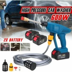 DMTOOL Laveuse Haute Pression Sans Fil Pour Lave-auto Portable Avec Buse 388VF 30Bar 2 Batteries Bleu Foncé -Nettoyeur Haute Pression Soldes 51324473 5