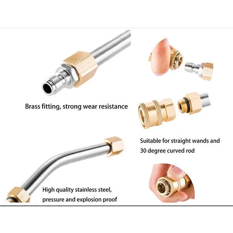 ZHUOXUAN Attache De Tuyau D'extension 8.1ft Lance De Remplacement 1/4 Nettoyeur De Nettoyage. 4 ZHUOXUAN Attache De Tuyau D'extension 8.1ft Lance De Remplacement 1/4 Nettoyeur De Nettoyage. – Image 2