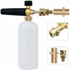 DECKON Pression Cannon à Mousse, Lance En Mousse De Neige Ajustable1L Bouteille Buse Distributeur De Savon Compatible Avec 1/4" Rapide Dégagement Et Karcher K2 K3 K4 K5 K6 K7