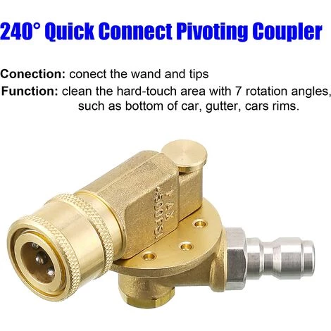 TINOR Kit D'accessoires Pour Nettoyeur Haute Pression - 7 Embouts Pour Laveuse électrique, Raccord Rapide - 1/4", 4500 PSI - Lot De 8 6 TINOR Kit D'accessoires Pour Nettoyeur Haute Pression - 7 Embouts Pour Laveuse électrique, Raccord Rapide - 1/4", 4500 PSI - Lot De 8 – Image 4