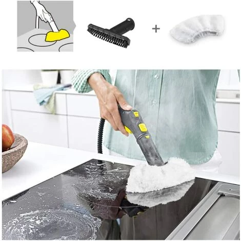 CADEAU Pour Karcher SC1 SC2 SC3 SC4 SC5 Brosse à Main Brosse à Main Accessoires De Remplacement De Nettoyeur Vapeur, Brosse à Main + Vadrouille à Vapeur 4 CADEAU Pour Karcher SC1 SC2 SC3 SC4 SC5 Brosse à Main Brosse à Main Accessoires De Remplacement De Nettoyeur Vapeur, Brosse à Main + Vadrouille à Vapeur – Image 2