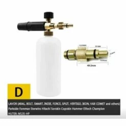 THSINDE 900ML Canon à Mousse Lavor/Parkside/Spear And Jackson Lance à Mousse Pour Nettoyeur Haute Pression, Pièces En Laiton, Concentration Réglable, Plage De Pulvérisation Réglable