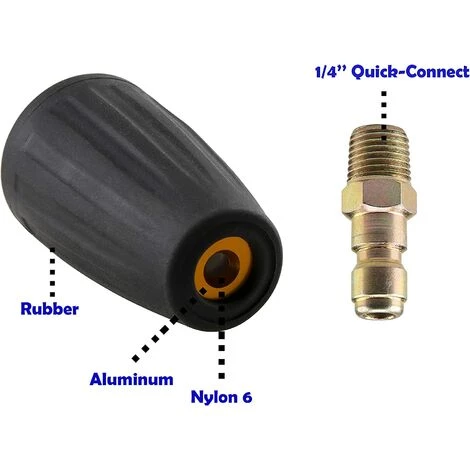 ECHOO Buse Turbo Pour Nettoyeur Haute Pression, Buse Turbo Rotative, Avec 5 Embouts De Buse De Pulvérisation 4 ECHOO Buse Turbo Pour Nettoyeur Haute Pression, Buse Turbo Rotative, Avec 5 Embouts De Buse De Pulvérisation – Image 2