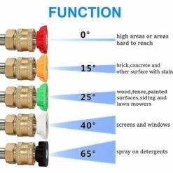 QERSTA 6PCS Ensemble De Baguettes D'extension Pour Nettoyeur Haute Pression 4000PSI 1/4 Pouce Baguette De Rechange De 8 Pieds à Connexion Rapide Avec Embouts De Buse 5PCS (0、15、25、40、65 °) 11 QERSTA 6PCS Ensemble De Baguettes D'extension Pour Nettoyeur Haute Pression 4000PSI 1/4 Pouce Baguette De Rechange De 8 Pieds à Connexion Rapide Avec Embouts De Buse 5PCS (0、15、25、40、65 °) -Nettoyeur Haute Pression Soldes 53259448 5