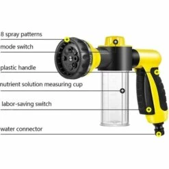 ELLE Pistolet Pulvérisateur Pour Tuyau D'arrosage - Fixation Pour Tuyau D'arrosage Haute Pression Avec Réservoir De Savon/engrais (vert) -Nettoyeur Haute Pression Soldes 53697633 4