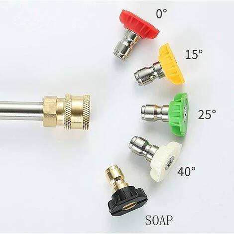 ELLE Ensemble D'embouts Pour Nettoyeur Haute Pression Avec Support De Buse, 5 Embouts De Buse, Connexion Rapide 1/4", 4000 PSI 5 ELLE Ensemble D'embouts Pour Nettoyeur Haute Pression Avec Support De Buse, 5 Embouts De Buse, Connexion Rapide 1/4", 4000 PSI – Image 3