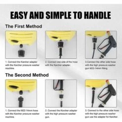 ELLE Pistolet De Nettoyeur Haute Pression Avec 5 Embouts De Buse Amovibles, Accessoires Kit De Nettoyage De Nettoyeur à Jet De Voiture -Nettoyeur Haute Pression Soldes 53963141 4