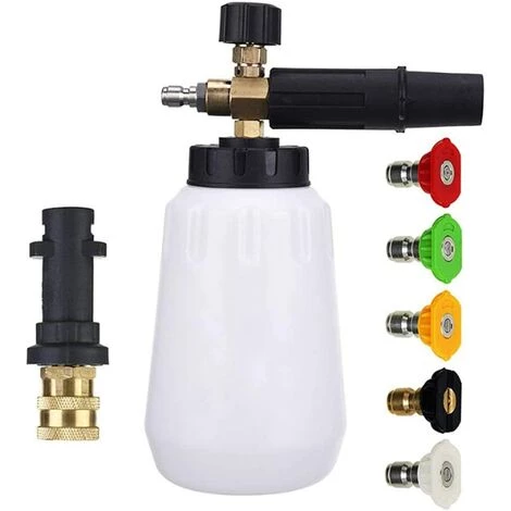 VERSAILLESFR Pistolet à Mousse Pour Tous Raccord Rapide 1/4 Pouce Canon Mousse Réglable Haute Pression Voiture Et 5 Embouts De Buse De Pulvérisation 1L Accessoire Pour Nettoyeurs Haute Pression,Versailles 3 VERSAILLESFR Pistolet à Mousse Pour Tous Raccord Rapide 1/4 Pouce Canon Mousse Réglable Haute Pression Voiture Et 5 Embouts De Buse De Pulvérisation 1L Accessoire Pour Nettoyeurs Haute Pression,Versailles