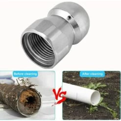 MODOU Buse De Nettoyage Jets D'eau Et D'égout à Haute Pression Accessoire Laveuse En Acier Inoxydable Pour Tuyauteur Et égouttoir 3/8in -Nettoyeur Haute Pression Soldes 54086817 4