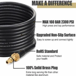 REGALOS Tuyau De Nettoyage Haute Pression 15M / 50FT, 2300 PSI / 160 BAR Kit De Tuyau De Nettoyage De Vidange Et De Tuyau Avec Adaptateur Pour -Nettoyeur Haute Pression Soldes 54110560 2