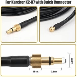 REGALOS Tuyau De Nettoyage Haute Pression 15M / 50FT, 2300 PSI / 160 BAR Kit De Tuyau De Nettoyage De Vidange Et De Tuyau Avec Adaptateur Pour -Nettoyeur Haute Pression Soldes 54110560 3