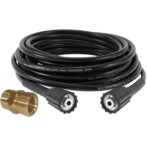 SUPERSELLER Tuyau D'extension De Remplacement Pour Nettoyeur Haute Pression 50FT 5800PSI Avec Adaptateur Haute Puissance - Le Noir 3 SUPERSELLER Tuyau D'extension De Remplacement Pour Nettoyeur Haute Pression 50FT 5800PSI Avec Adaptateur Haute Puissance - Le Noir