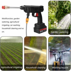 SUPERSELLER Outil De Lavage De Voiture à Haute Pression Sans Fil Domestique Machine De Nettoyage De Véhicule Portable Laveuse D'automobile Avec Bouteille En Mousse - PRISE UE -Nettoyeur Haute Pression Soldes 54242162 2