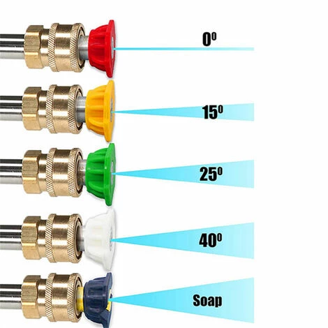 SUPERSELLER Baguette De Coupleur Pivotante 4500PSI Connexion Rapide + 5 Embouts De Buse Kit De Pulvérisation De Puissance Pour Nettoyeur Haute Pression - 1 Trousse 6 SUPERSELLER Baguette De Coupleur Pivotante 4500PSI Connexion Rapide + 5 Embouts De Buse Kit De Pulvérisation De Puissance Pour Nettoyeur Haute Pression - 1 Trousse – Image 4