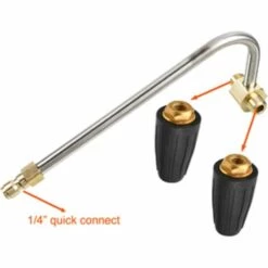 REGALI Accessoire De Nettoyage De Gouttière Pour Nettoyeurs Haute Pression Avec 2 Buses De Turbine Rotatives, Déconnexion Rapide 1/4", 3300 PSI (1 Pièce) -Nettoyeur Haute Pression Soldes 54405009 3