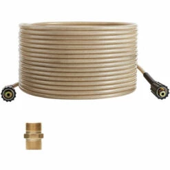 SUPERSELLER Tuyau D'extension De Remplacement Pour Connecteur M22 De Tuyau De Nettoyeur Haute Pression 50ft 5000PSI - Beige