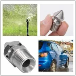 ENLENK Buse De Nettoyage 1/4'' BSP Pour Lances De Nettoyeur Haute Pression En Acier Inoxydable 304 Buse De Nettoyage Rotative Pour Dragage De Canalisation D’égouts Tuyau -Nettoyeur Haute Pression Soldes 54994904 4
