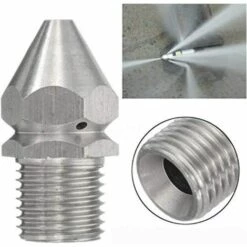 ENLENK Buse De Nettoyage 1/4'' BSP Pour Lances De Nettoyeur Haute Pression En Acier Inoxydable 304 Buse De Nettoyage Rotative Pour Dragage De Canalisation D’égouts Tuyau -Nettoyeur Haute Pression Soldes 54994904 5