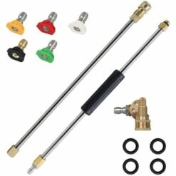 DKSFJKL Nettoyeur Haute Pression Extension De Pulvrisation POUR BAGUETTES Avec 5 Buse De Pulvrisation Conseils 1 Pivotant Coupler, 4000 PSI Laveuse Cleaner Accessoires Set De Nettoyage Gutter Outil