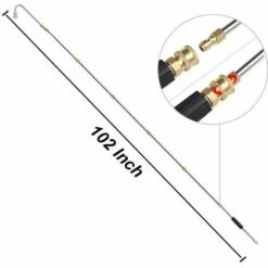 ZHUOXUAN Lot De 6 Baguettes D'extension Pour Nettoyeur Haute Pression 4000PSI 1/4" Baguette De Rechange à Connexion Rapide De 2,4 M Avec 5 Embouts De Buse (0, 15, 25, 40, 65°) -Nettoyeur Haute Pression Soldes 55167080 3