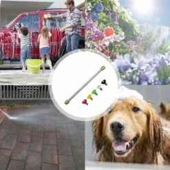 Lance Haute Pression M22 14mm, 38cm Baguette D'extension Avec 5 Buses à Connexion Rapide, M22 Metric Thread Extension De Lance De Nettoyeur Haute Pression-Macaron -Nettoyeur Haute Pression Soldes 55210451 5