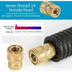 1/4'' Ensemble Nettoyeur Haute Pression Rapide Connecteur Coupleur Haute En Laiton Adaptateur Raccord Nettoyeur Haute Coupleurs De Nettoyeurs Haute Pression Pour Pistolet à Eau Haute Pression，Fontainebleau -Nettoyeur Haute Pression Soldes 55490030 4