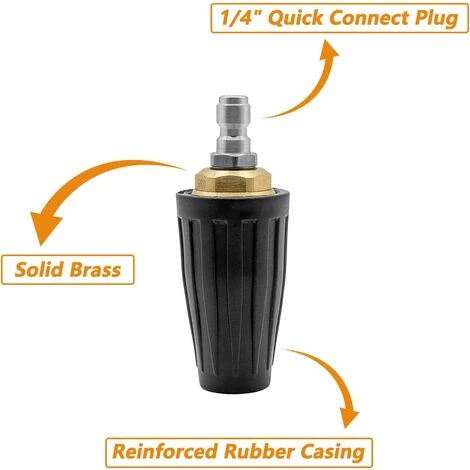 1Pcs Buse Rotative Haute Pression, Embouts De Buse Rotative Turbo De 3600 Lb / Po2, Buses De Nettoyeurs Haute Pression Rotative à Raccord Rapide 1/4 Pour Les Nettoyeurs Haute Pression à Eau Froide,Fontainebleau 5 1Pcs Buse Rotative Haute Pression, Embouts De Buse Rotative Turbo De 3600 Lb / Po2, Buses De Nettoyeurs Haute Pression Rotative à Raccord Rapide 1/4 Pour Les Nettoyeurs Haute Pression à Eau Froide,Fontainebleau – Image 3