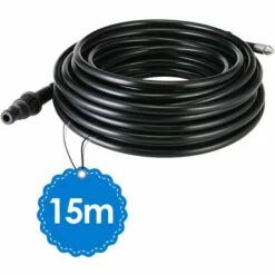 Homfa Tuyau De Nettoyage De Tuyaux Avec 5 Adaptateurs, 15 M, 160 Bar, 60 °C, Kit De Nettoyage De Tuyaux Convient Pour Kärcher, Lavor, Interpump, Bosch