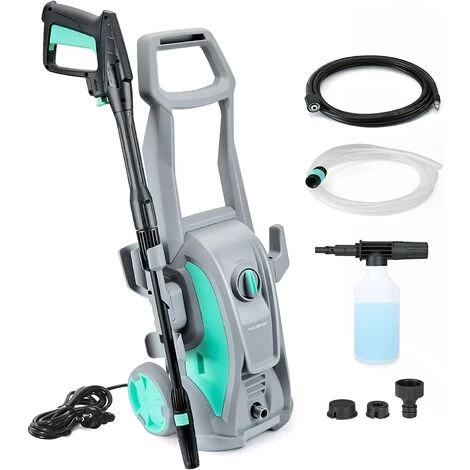 HAUSHOF Nettoyeur Haute Pression 1600W Avec Tuyau De 5m, 135 Bars, Débit D'Eau Maximal De 426 L/H, Déplacement Libre Pour Voiture, Terrasse, Jardin 3 HAUSHOF Nettoyeur Haute Pression 1600W Avec Tuyau De 5m, 135 Bars, Débit D'Eau Maximal De 426 L/H, Déplacement Libre Pour Voiture, Terrasse, Jardin