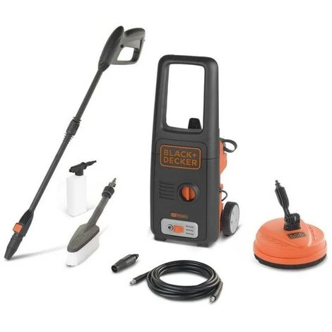 Nettoyeur Haute Pression BLACK & DECKER 1400W COMPLET Enrouleur + Brosse Fixe + Brosse Terrasse 110 Bar 390 L/h 3 Nettoyeur Haute Pression BLACK & DECKER 1400W COMPLET Enrouleur + Brosse Fixe + Brosse Terrasse 110 Bar 390 L/h
