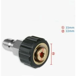 FLYME Connecteur De Nettoyeur Haute Pression Filetage M22 à Raccord Rapide En Laiton Pour Raccorder Le Tuyau à L'intérieur -Nettoyeur Haute Pression Soldes 56741556 5