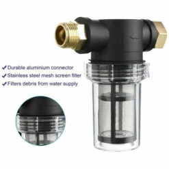 GUAZHUNIFR Filtre à Sédiments Pour Tuyau D'arrosage, Filtre Pour Tuyau D'arrosage Pour Nettoyeur Haute Pression Filtre Pour Tuyau D'arrosage D'eau Avec 2 Tamis 100 Mailles, Accessoire De Filtre.Gu.B/bon -Nettoyeur Haute Pression Soldes 57120272 3