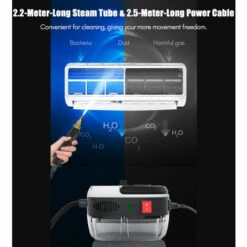 ASUPERMALL 2500W Portable Nettoyeur Vapeur, Haute Température Pressurisé Vapeur Machine De Nettoyage Avec Têtes De Brosse, Pour Cuisine Meubles Salle De Bains Voiture, Blanc Prise Eu -Nettoyeur Haute Pression Soldes 57126533 5