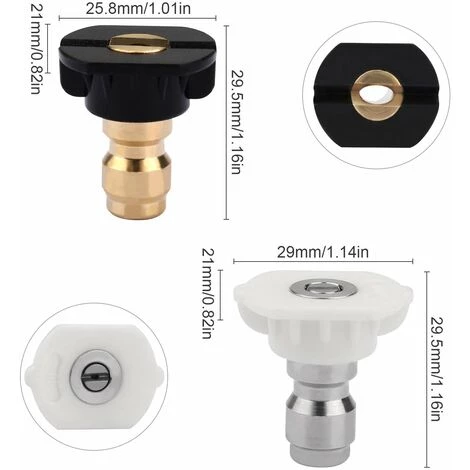 QERSTA Lot De 5 Embouts De Buse De Pulvérisation Pour Nettoyeur Haute Pression DUS-025 à Plusieurs Degrés - Connexion Rapide De 1/4 - 2,5 GPM - Pour Nettoyeur Haute Pression 4 QERSTA Lot De 5 Embouts De Buse De Pulvérisation Pour Nettoyeur Haute Pression DUS-025 à Plusieurs Degrés - Connexion Rapide De 1/4 - 2,5 GPM - Pour Nettoyeur Haute Pression – Image 2
