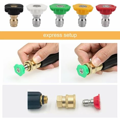 QERSTA Lot De 5 Embouts De Buse De Pulvérisation Pour Nettoyeur Haute Pression DUS-025 à Plusieurs Degrés - Connexion Rapide De 1/4 - 2,5 GPM - Pour Nettoyeur Haute Pression 5 QERSTA Lot De 5 Embouts De Buse De Pulvérisation Pour Nettoyeur Haute Pression DUS-025 à Plusieurs Degrés - Connexion Rapide De 1/4 - 2,5 GPM - Pour Nettoyeur Haute Pression – Image 3