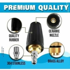QERSTA Buse Turbo Rotative, Buse De Pulvérisation De Buse Turbo Rotative Pour Laveuse Haute Pression 1/4 3000PSI Connexion Rapide, Buse De Nettoyage Jet -Nettoyeur Haute Pression Soldes 57297452 5