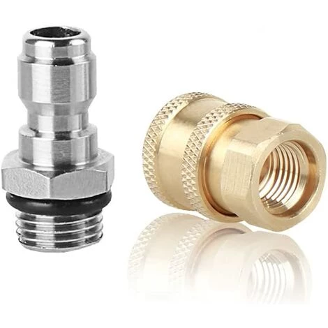 FLYME Lot De 2 Adaptateurs Pour Nettoyeur Haute Pression 1/4 Avec Connecteur Rapide M14 X 1,5 3 FLYME Lot De 2 Adaptateurs Pour Nettoyeur Haute Pression 1/4 Avec Connecteur Rapide M14 X 1,5