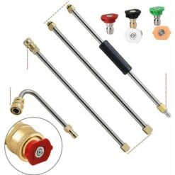 DENUOTOP Accessoire Pour Nettoyeur Haute Pression 7PCS Ensemble De Baguettes D'extension Pour Nettoyeur Haute Pression Avec Embouts De Buse 5PCS-pistolet à Eau Haute Pression Pour Lavage De Voiture -Nettoyeur Haute Pression Soldes 57588483 3