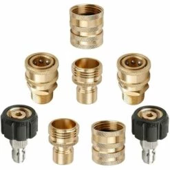 DECKON Lot De 8 Adaptateurs Pour Nettoyeur Haute Pression, Raccords Rapides M22 Pivotant Vers Connexion Rapide De 9,5 Mm, 1,9 Cm à Libération Rapide