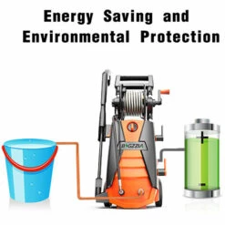 RATTRIX Nettoyeur Haute Pression 2000W, 3 En 1 Buse Avec Enrouleur Nettoyeur Haute Pression éLectrique De Tuyau, 468 L/h, Pression Maxi : 150 Bar Pour Maison, Voiture, Terrasse -Nettoyeur Haute Pression Soldes 57793072 3