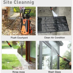 RATTRIX Nettoyeur Haute Pression 2000W, 3 En 1 Buse Avec Enrouleur Nettoyeur Haute Pression éLectrique De Tuyau, 468 L/h, Pression Maxi : 150 Bar Pour Maison, Voiture, Terrasse -Nettoyeur Haute Pression Soldes 57793072 5