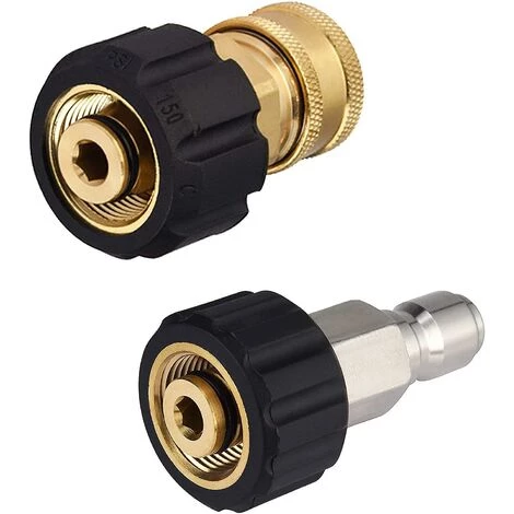 Ensoleillé Kit D'adaptateur De Tuyau De Nettoyeur Haute Pression, Tuyau De Lave-glace électrique M22 à 3/8 à Connexion Rapide, 5000 Psi 3 Ensoleillé Kit D'adaptateur De Tuyau De Nettoyeur Haute Pression, Tuyau De Lave-glace électrique M22 à 3/8 à Connexion Rapide, 5000 Psi