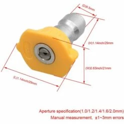 Ensoleillé 5pcs Yellow Durable Pressure Spray Buse Tip 5 Ouvertures 15 Degré 1/4 Pouce -Nettoyeur Haute Pression Soldes 58081328 3