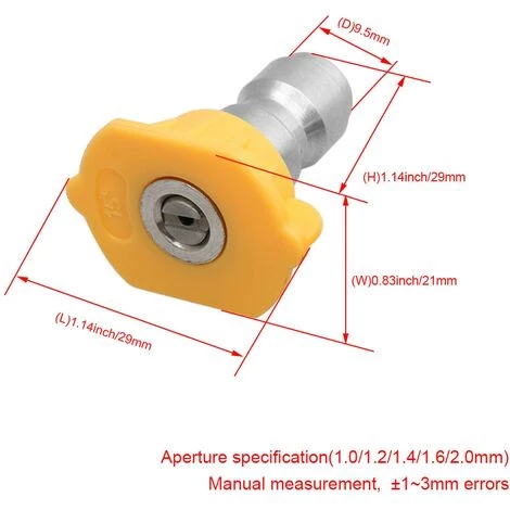 Fei Yu 5pcs Yellow Durable Pressure Spray Buse Tip 5 Ouvertures 15 Degré 1/4 Pouce 5 Fei Yu 5pcs Yellow Durable Pressure Spray Buse Tip 5 Ouvertures 15 Degré 1/4 Pouce – Image 3